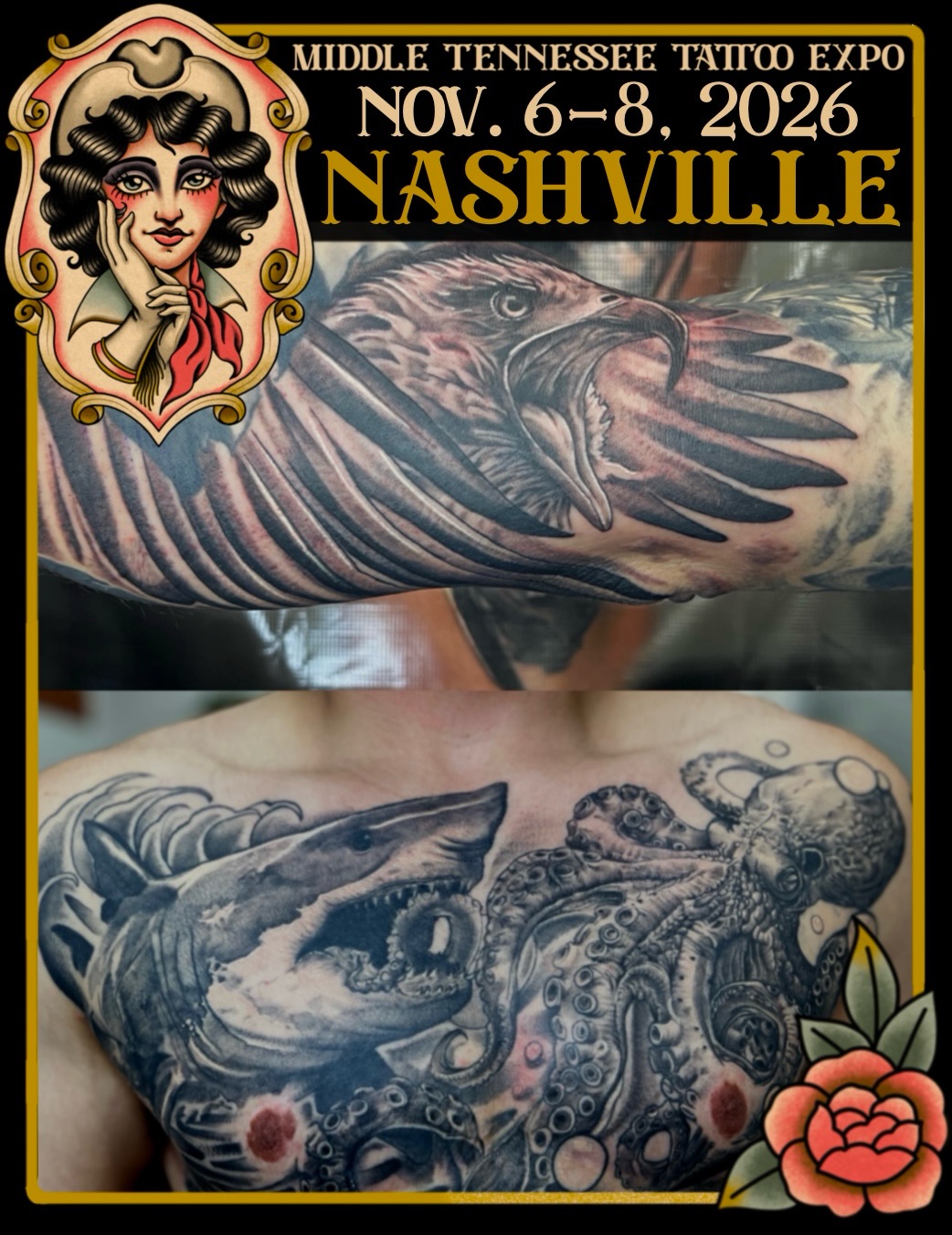 Tattoo by @necro_comicon — realism, black_and_grey