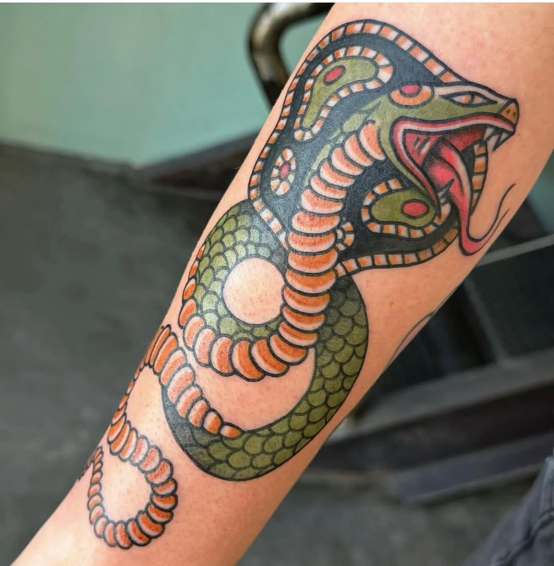 Tattoo by @nikkibeetattoos — american_traditional, illustrative