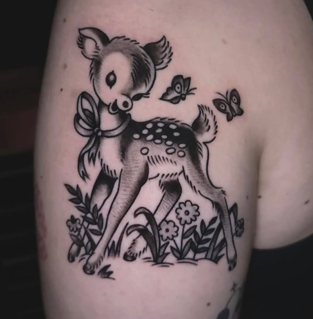 Tattoo by @nikkibeetattoos — american_traditional, illustrative