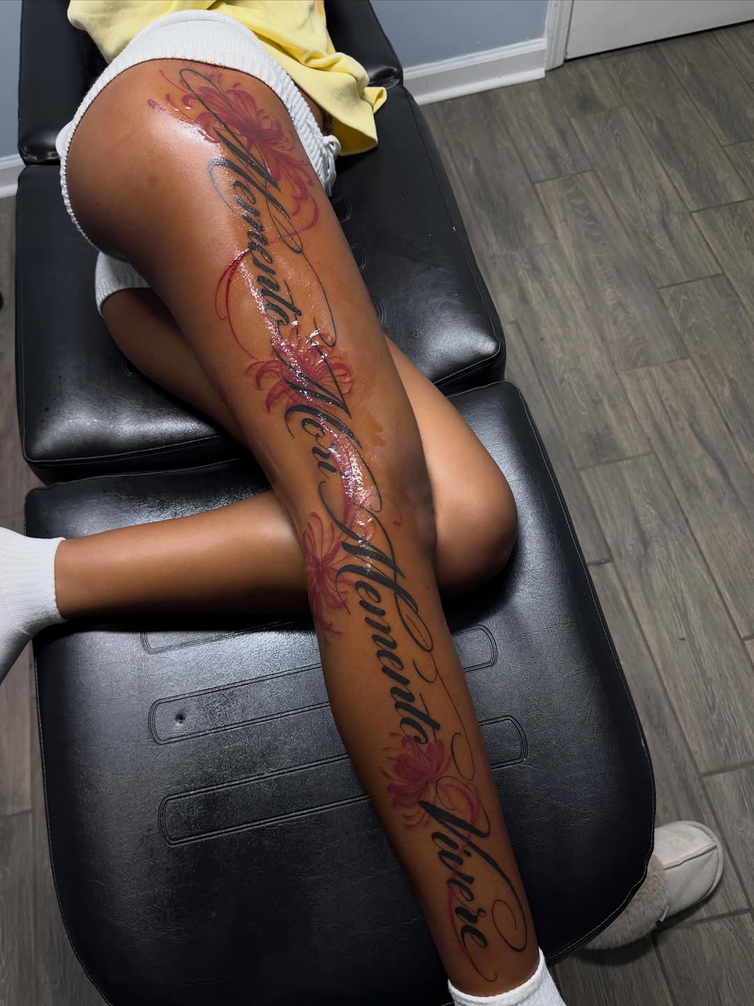 Tattoo by @stephsworldofink — lettering_script, fine_line