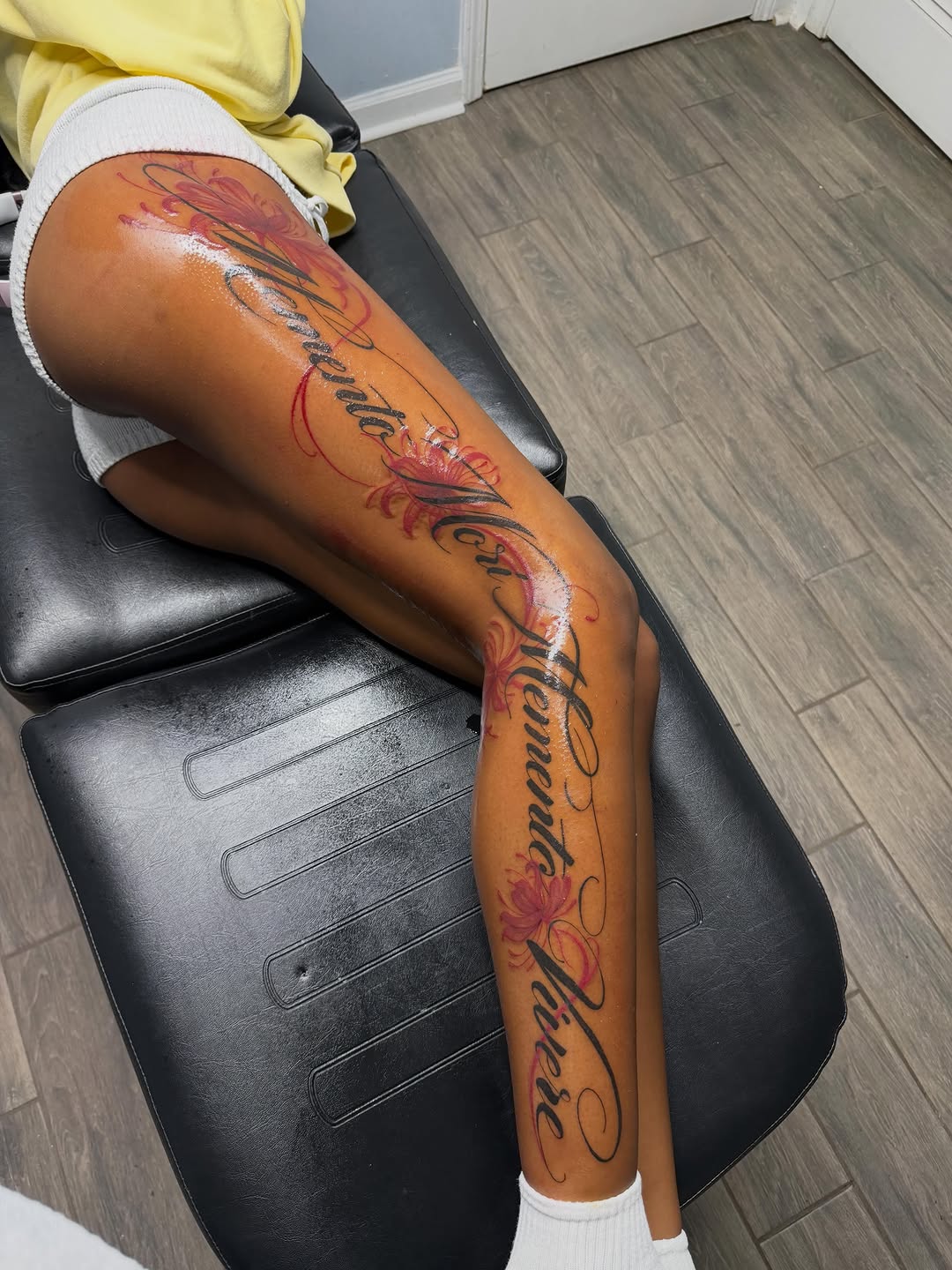 Tattoo by @stephsworldofink — lettering_script, fine_line