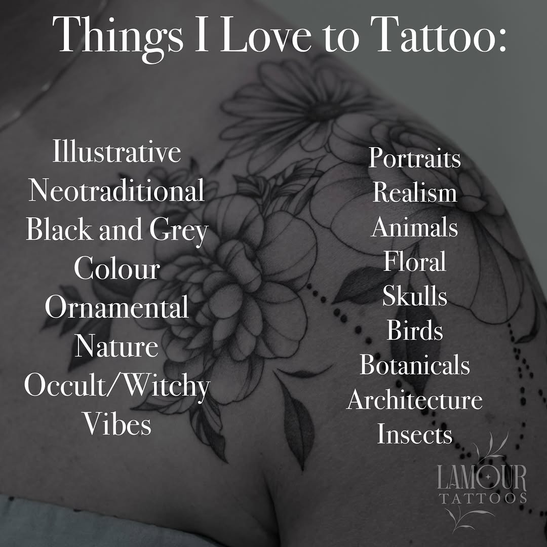 Tattoo by @lamour.tattoos — black_and_grey, ornamental