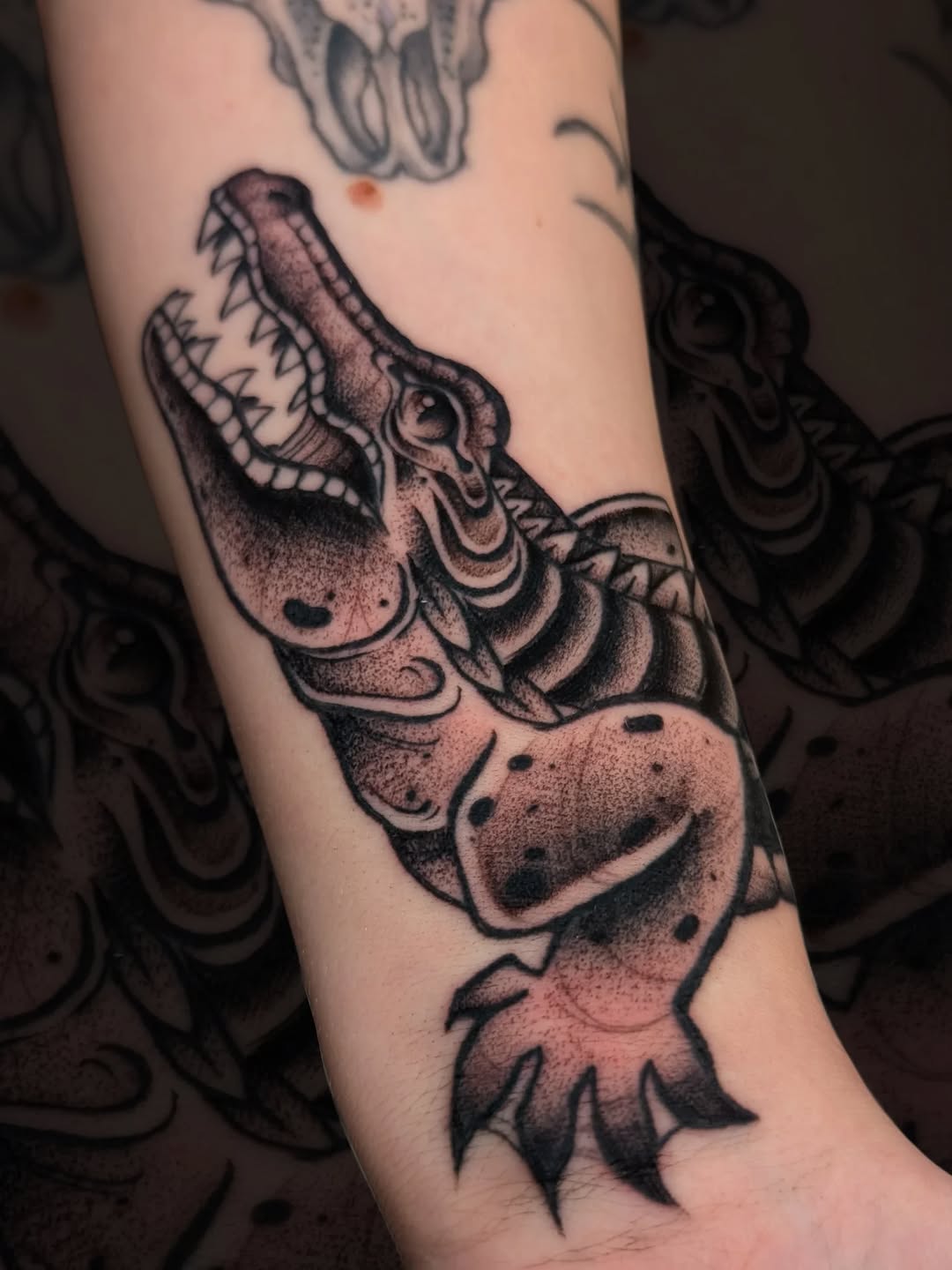 Tattoo by @cicadaqueen.ink — american_traditional, black_and_grey