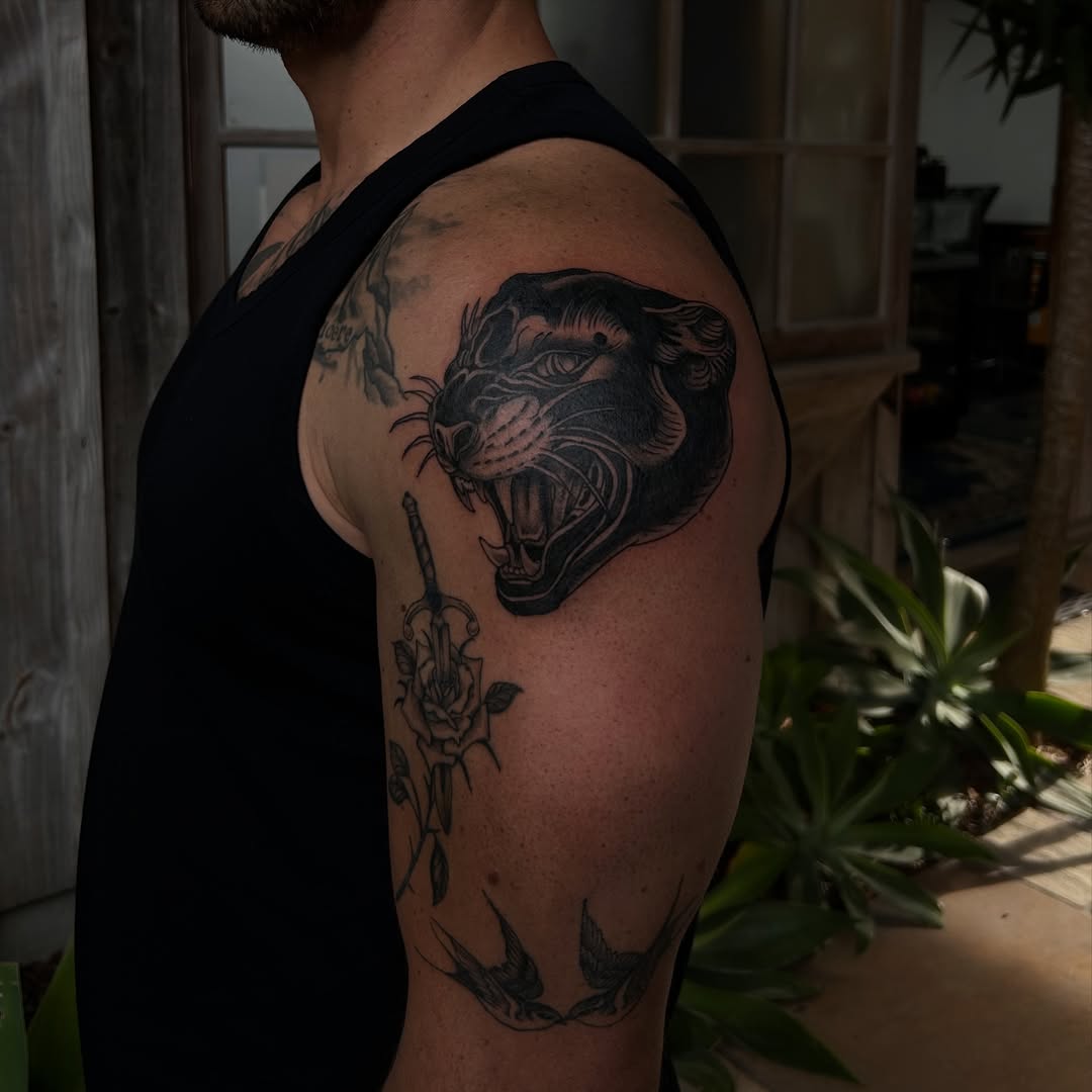 Tattoo by @amaralyonstattoo — blackwork