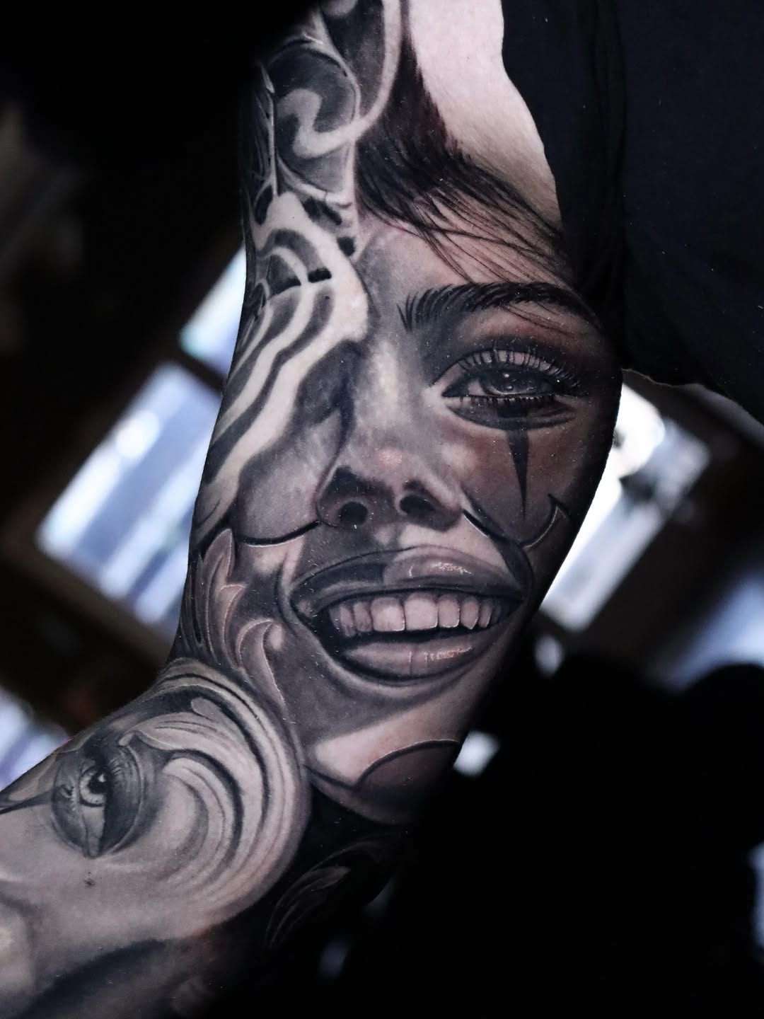 Tattoo by @crisp_ink โ realism, black_and_grey
