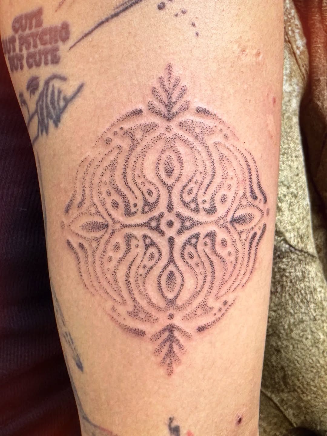 Tattoo by @blauinks — dotwork, ornamental