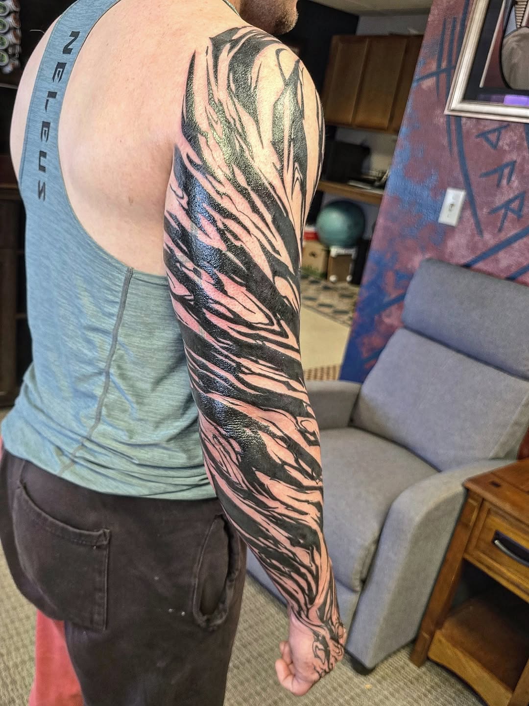 Tattoo by @wolffmantattoo — blackwork