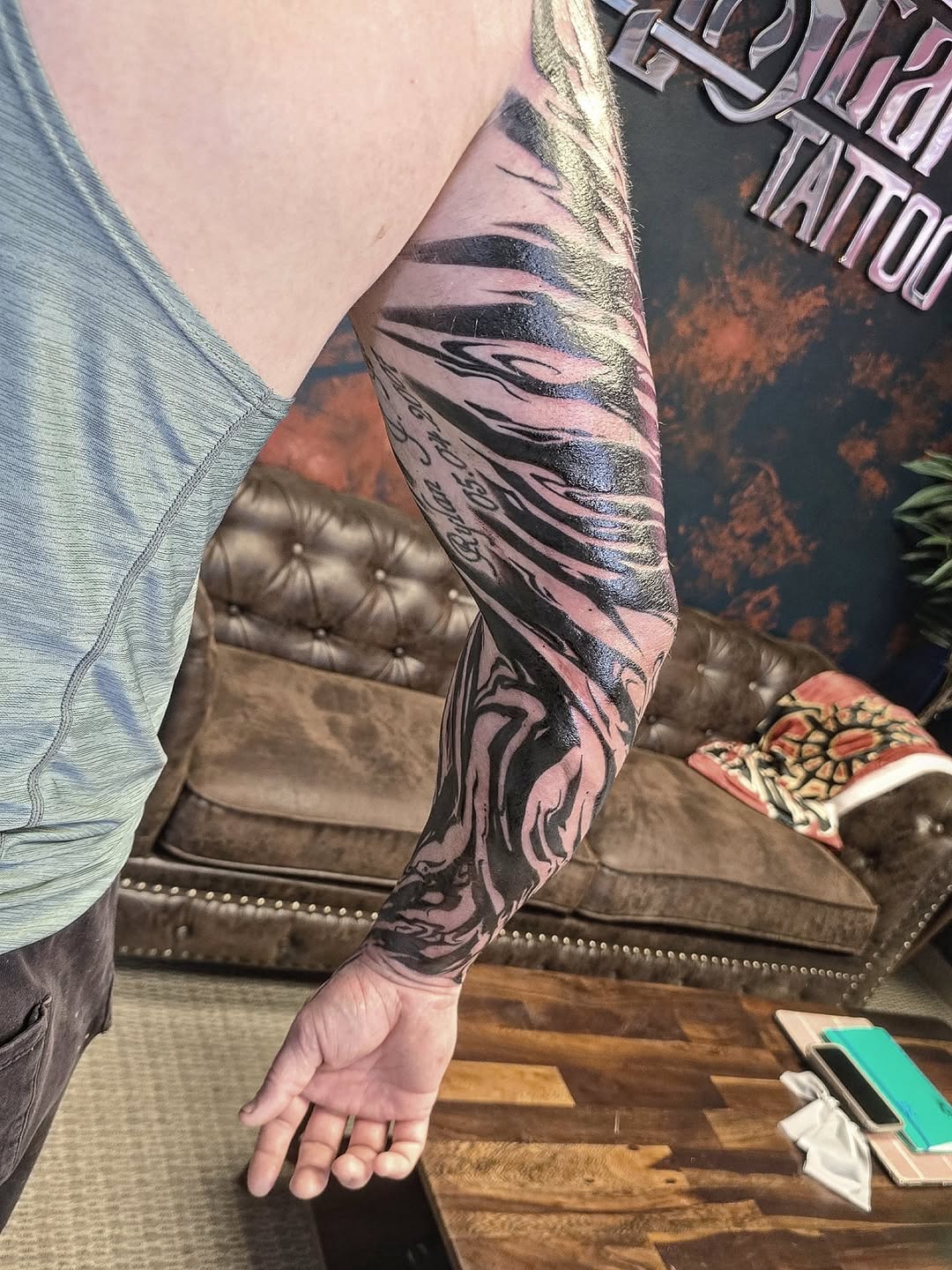 Tattoo by @wolffmantattoo — blackwork
