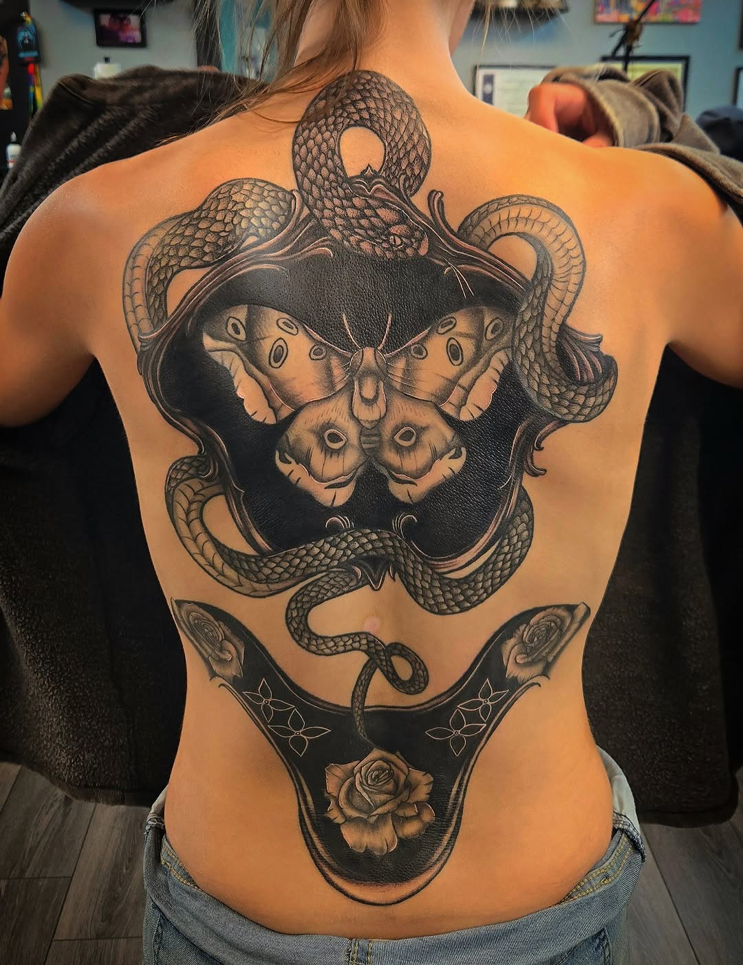 Tattoo by @danielleeink — blackwork