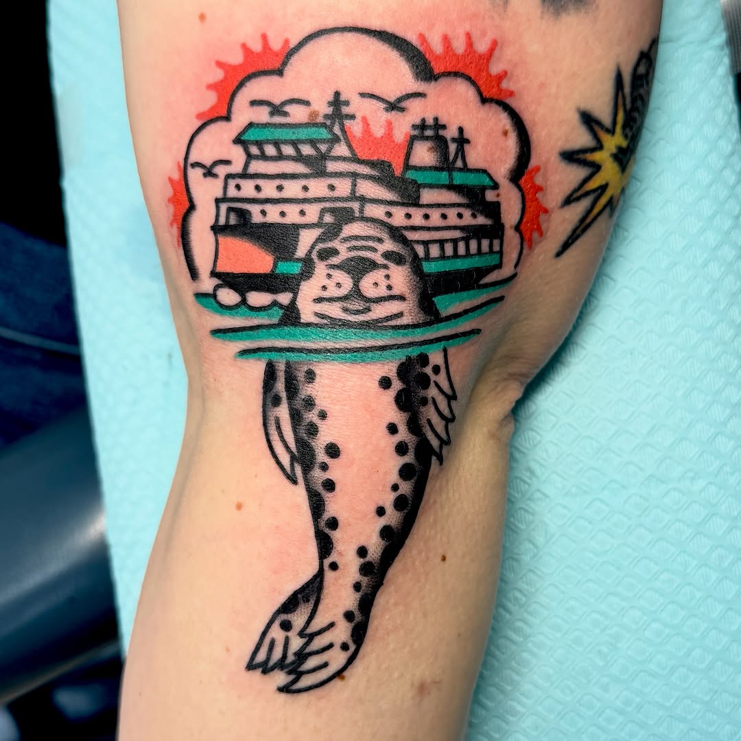 Tattoo by @sawblade_sunken_ship — american_traditional, illustrative