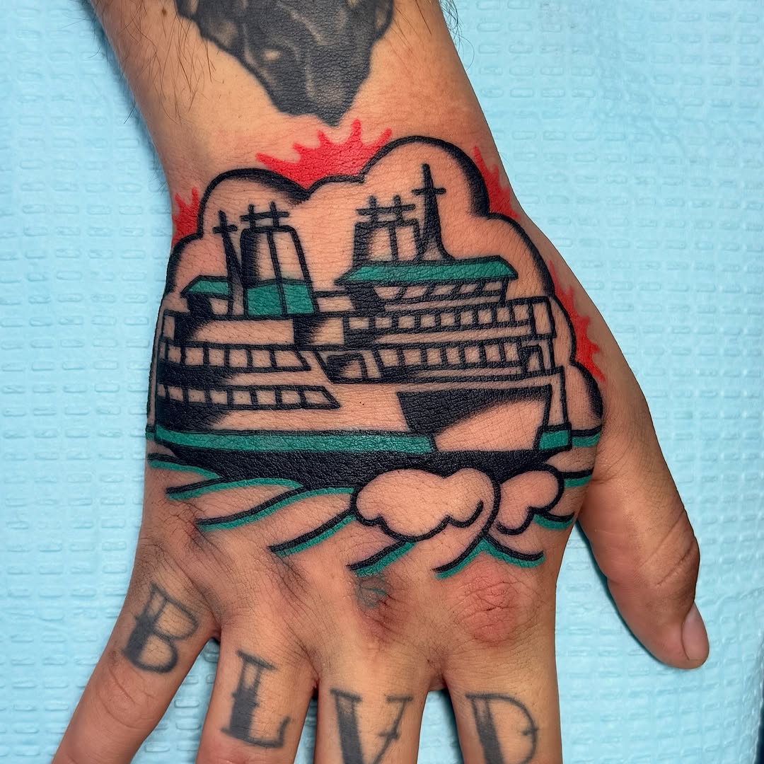 Tattoo by @sawblade_sunken_ship — american_traditional, illustrative