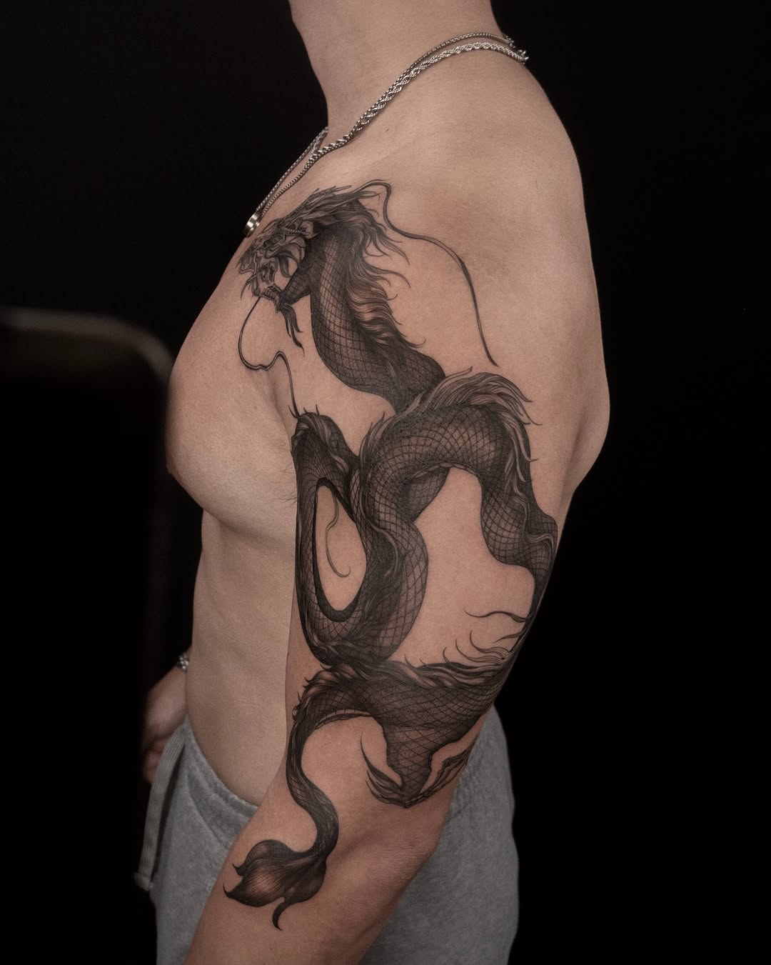 Tattoo by @wong_tattooer — japanese_irezumi, black_and_grey