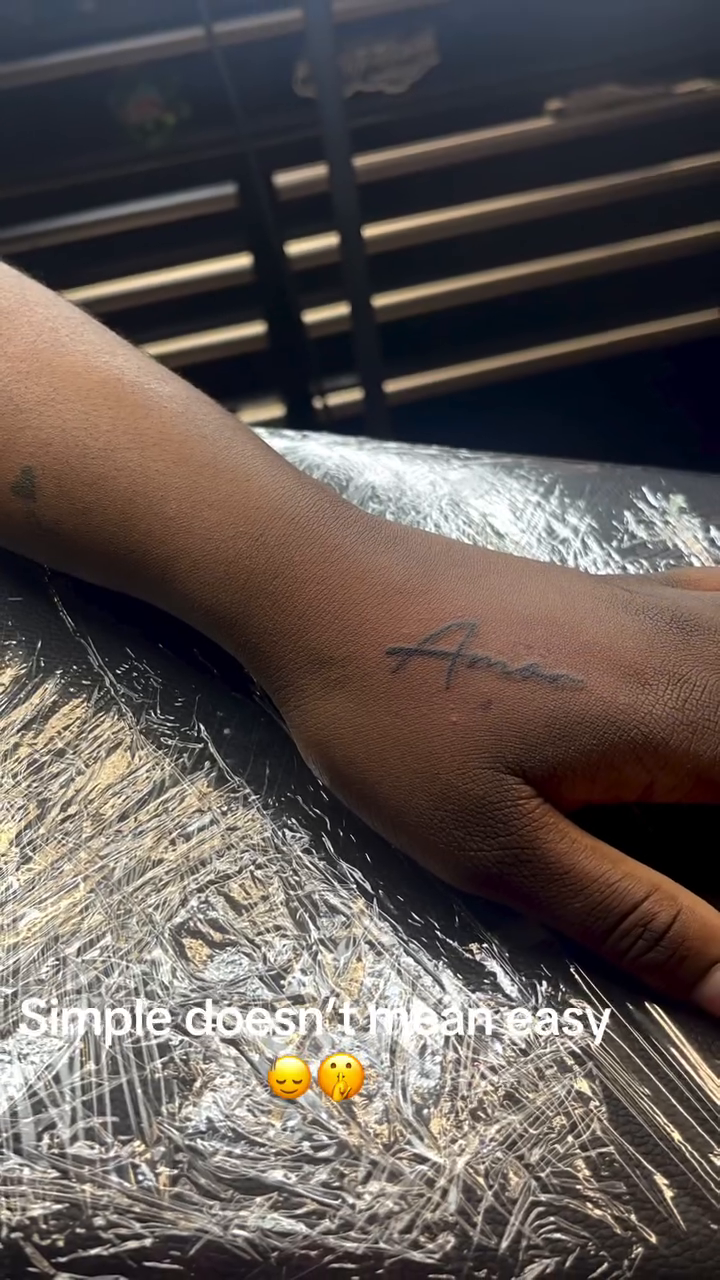 Tattoo by @tattsbyquan — lettering_script, fine_line