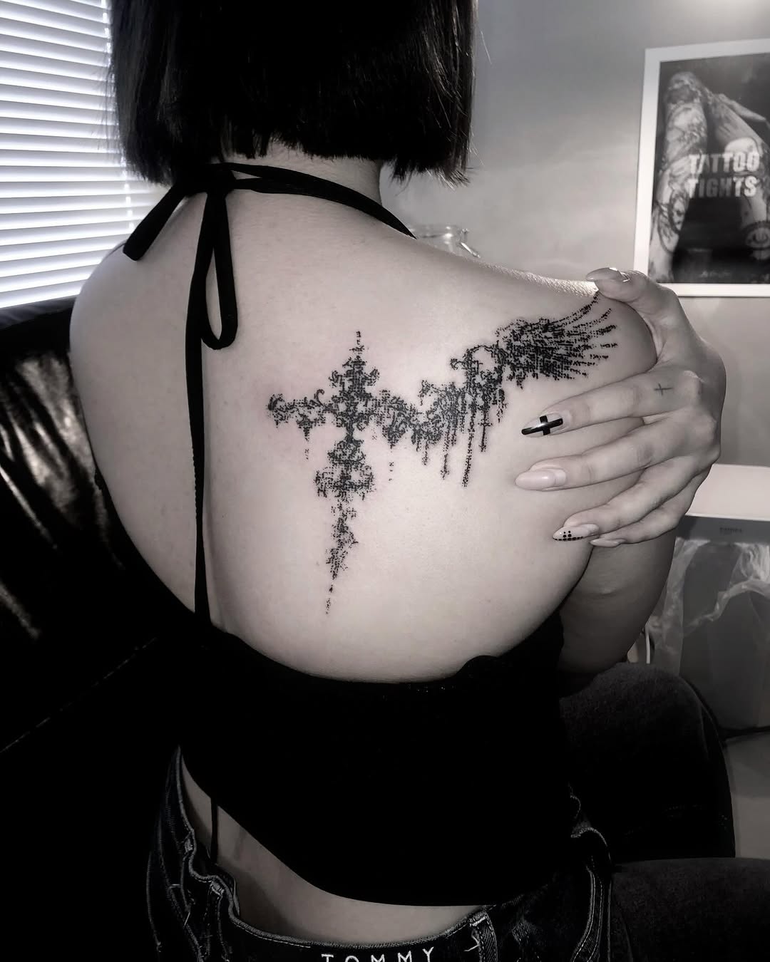 Tattoo by @lxk.e4_u β blackwork, dotwork