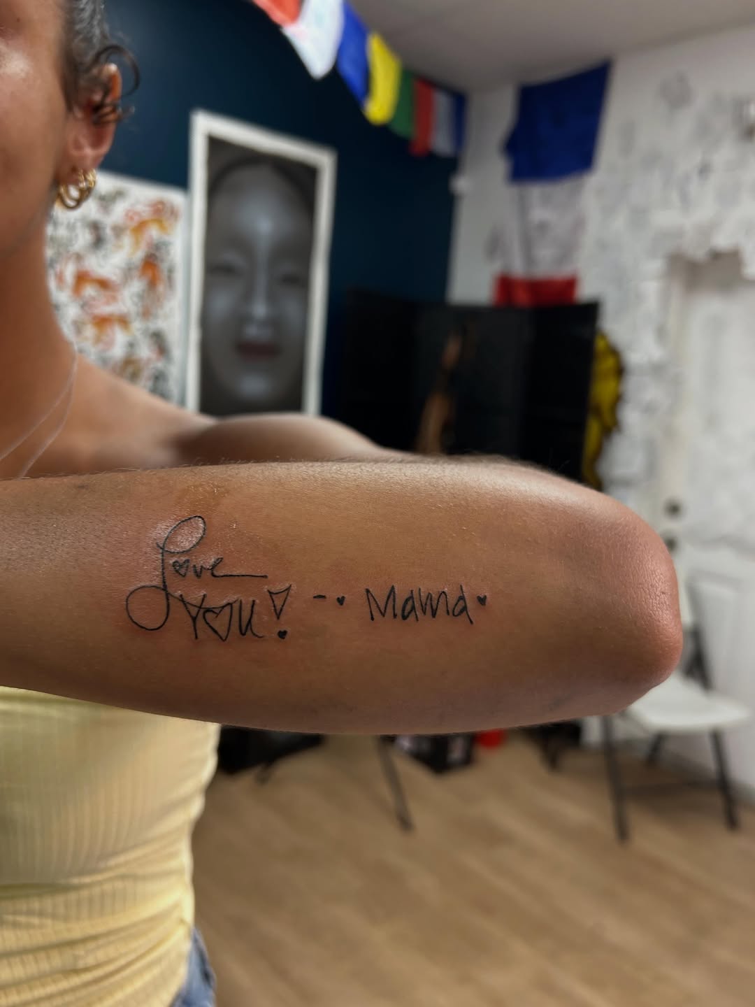 Tattoo by @stogie.tattoos — fine_line, lettering_script