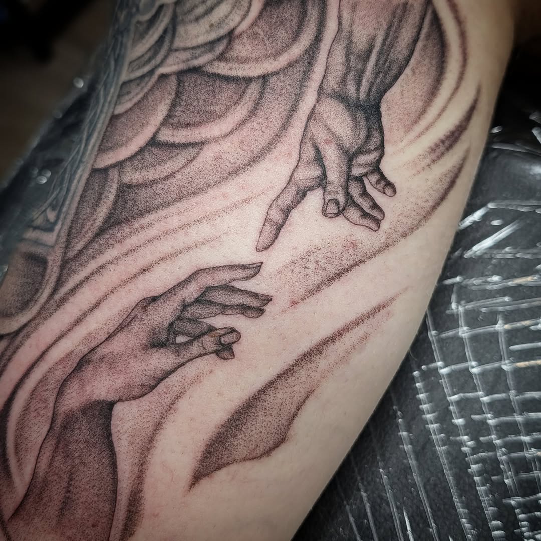 Tattoo by @kenzie_the_barbarian — realism, dotwork