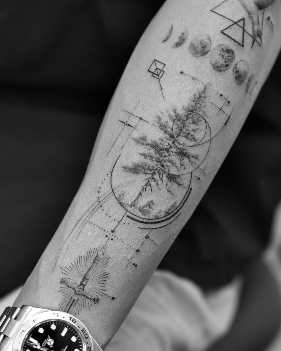 Tattoo by @arthoitam — geometric, black_and_grey