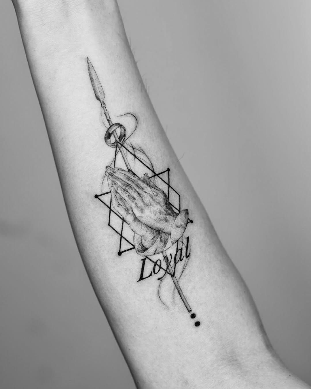 Tattoo by @arthoitam — black_and_grey, lettering_script