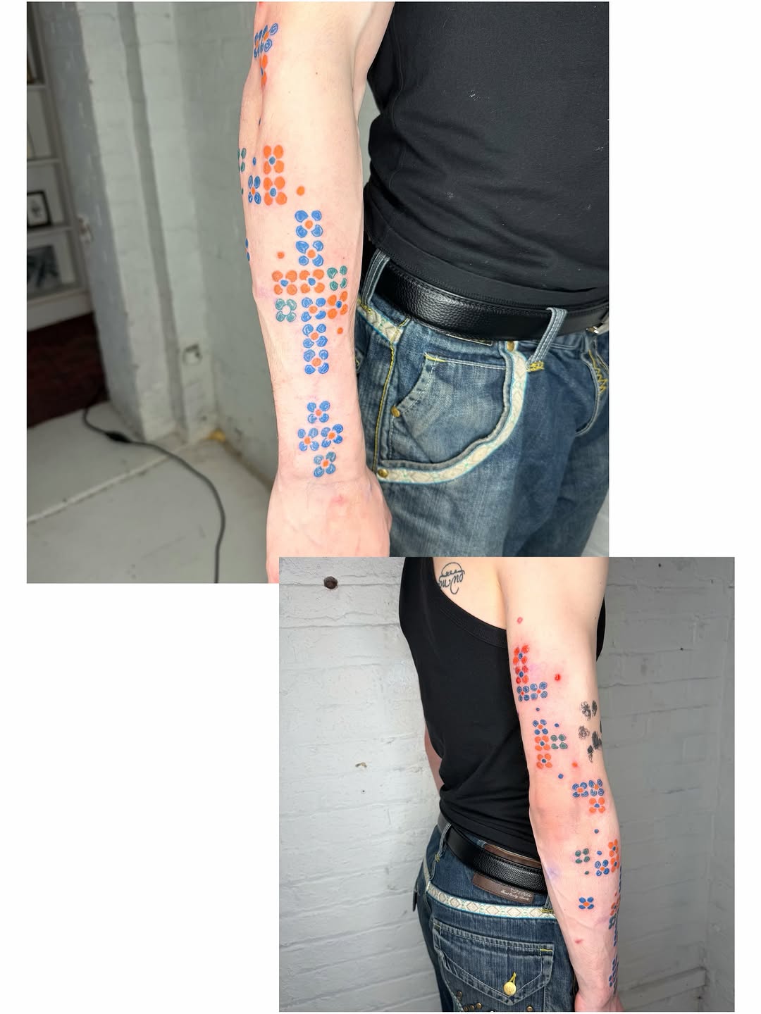 Tattoo by @makeout_sesh — geometric, dotwork