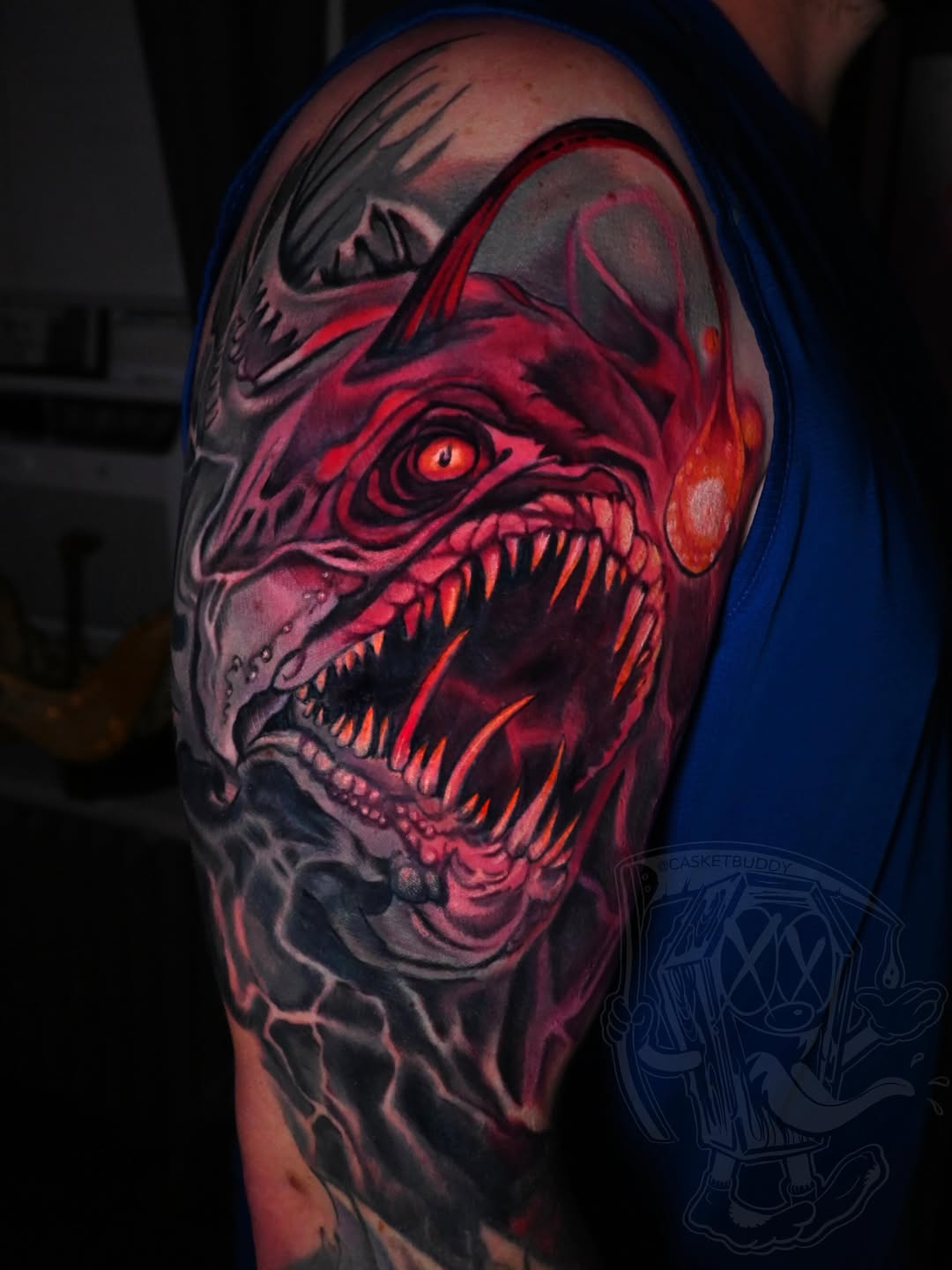 Tattoo by @casketbuddy — realism, dark_realism