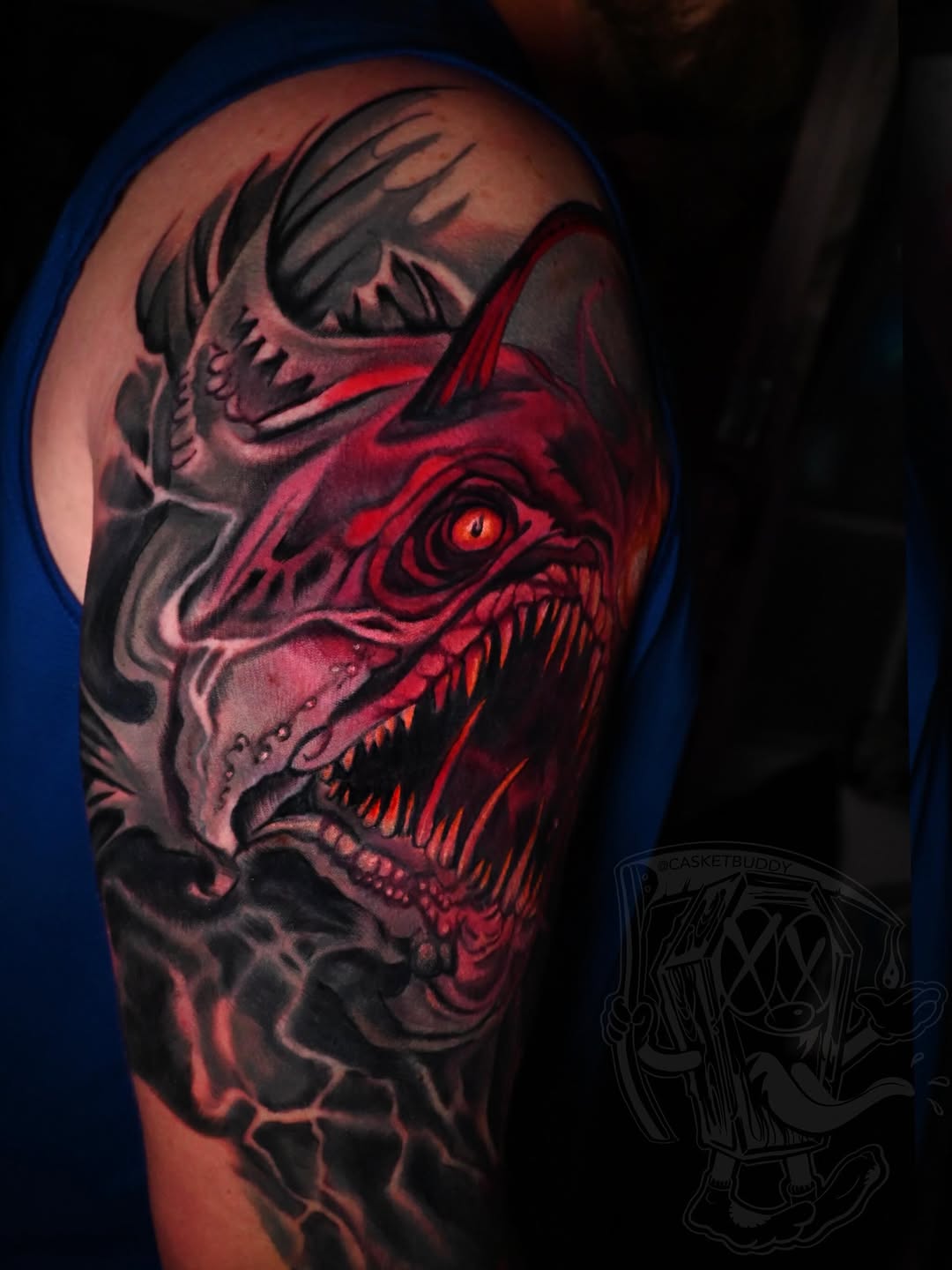 Tattoo by @casketbuddy — realism, dark_realism