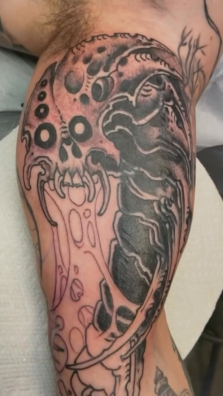Tattoo by @joeyknucklestattoo — blackwork