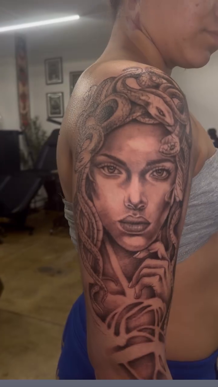Tattoo by @tattoo_marvin23 — realism, black_and_grey