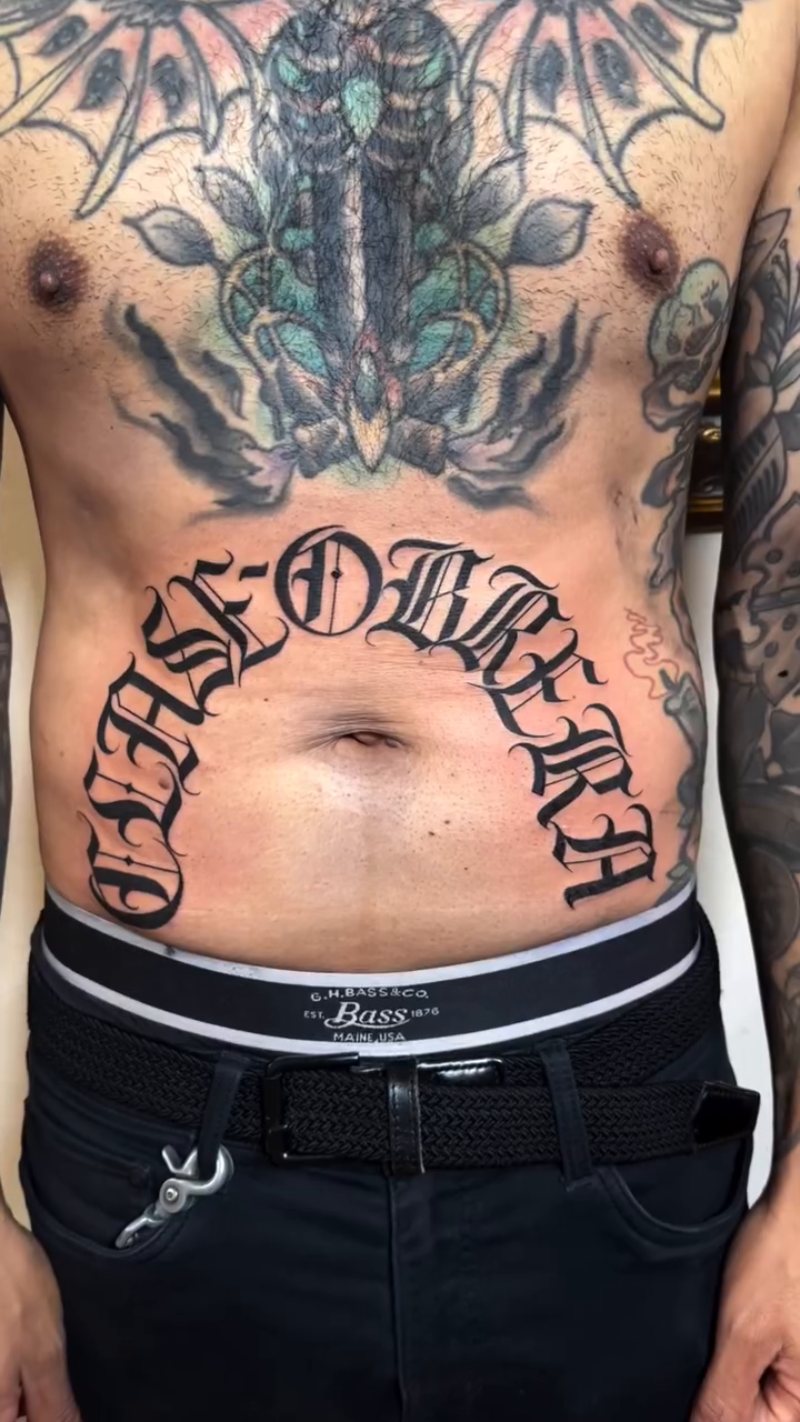 Tattoo by @namztattoo — lettering_script, chicano