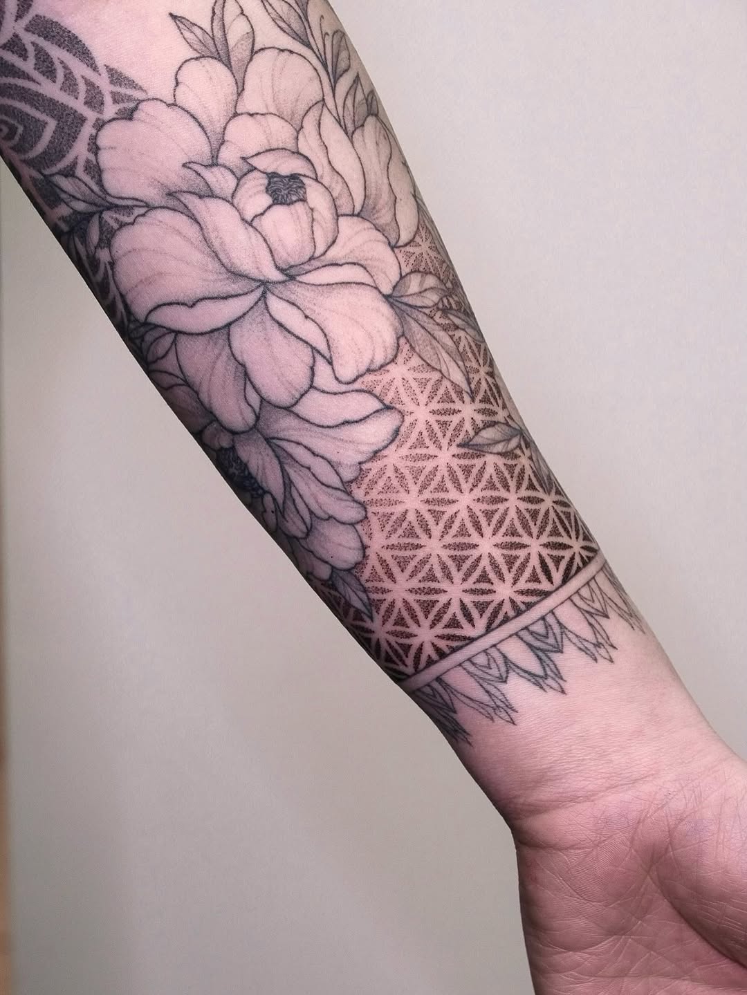 Tattoo by @ariana_tattooing — black_and_grey, dotwork