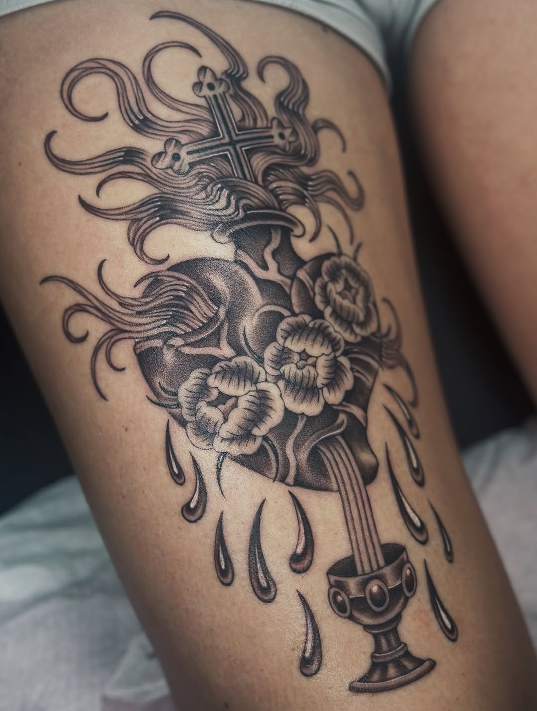 Tattoo by @laurynjenesis — blackwork, illustrative