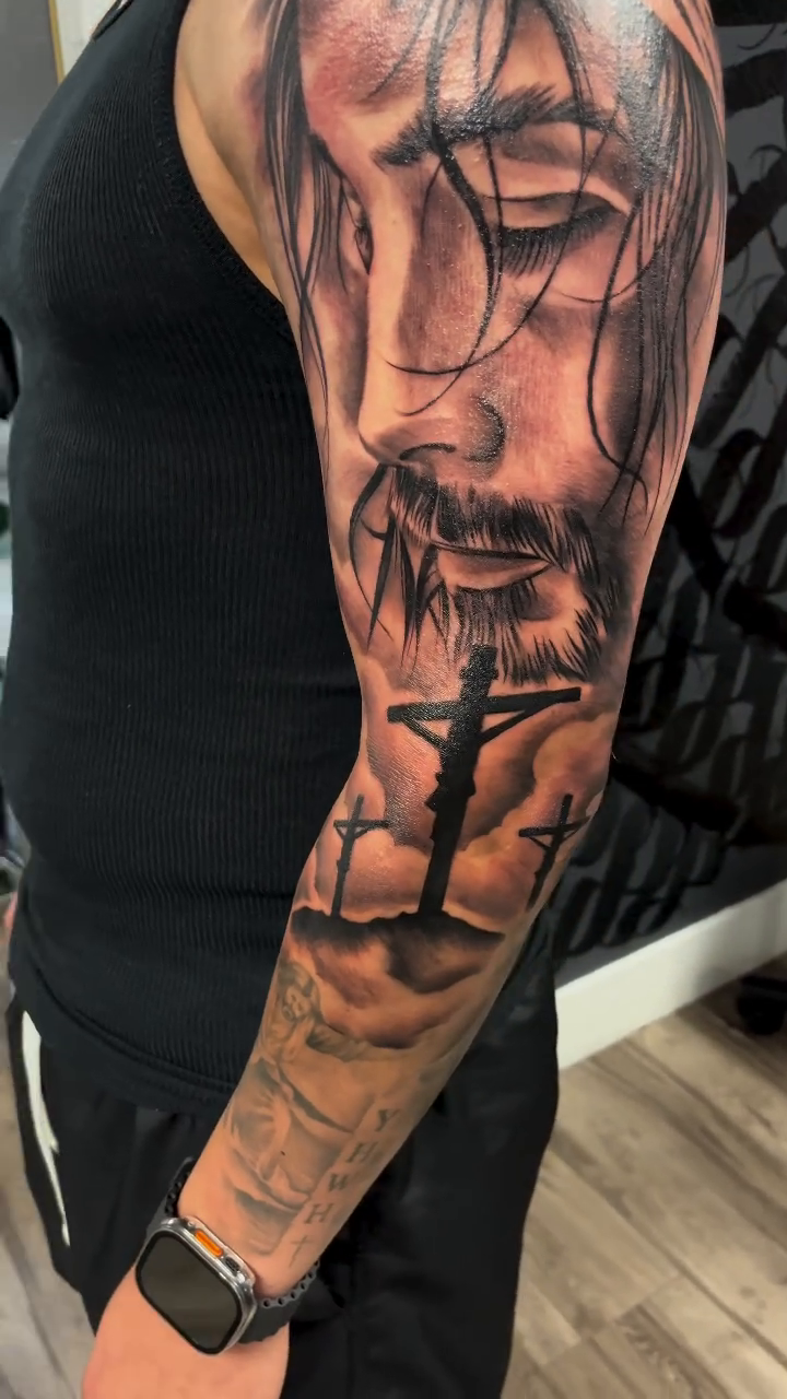 Tattoo by @sleepytattoo13 — black_and_grey, realism
