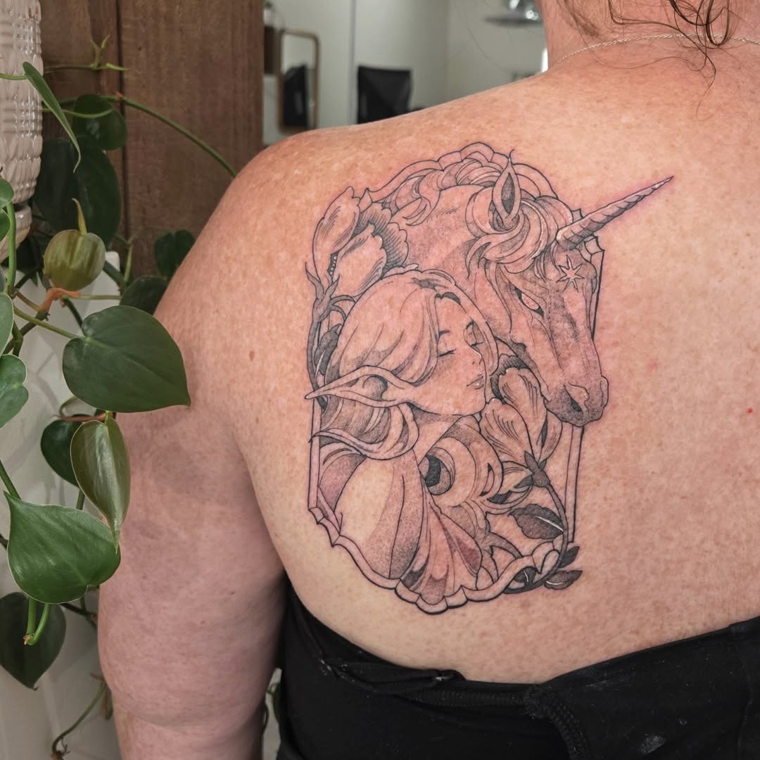 Tattoo by @savshimi — illustrative, black_and_grey