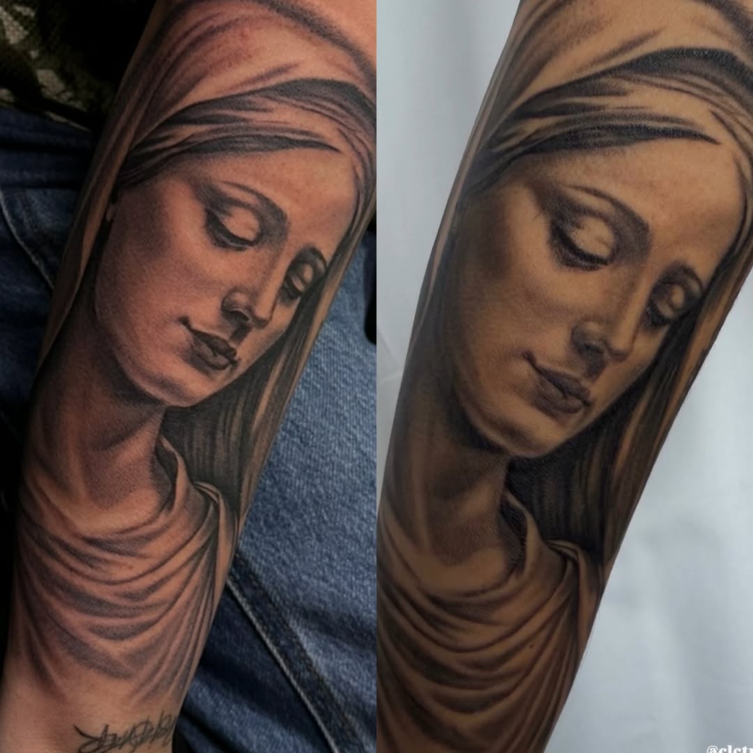 Tattoo by @mkv.ink — realism, black_and_grey