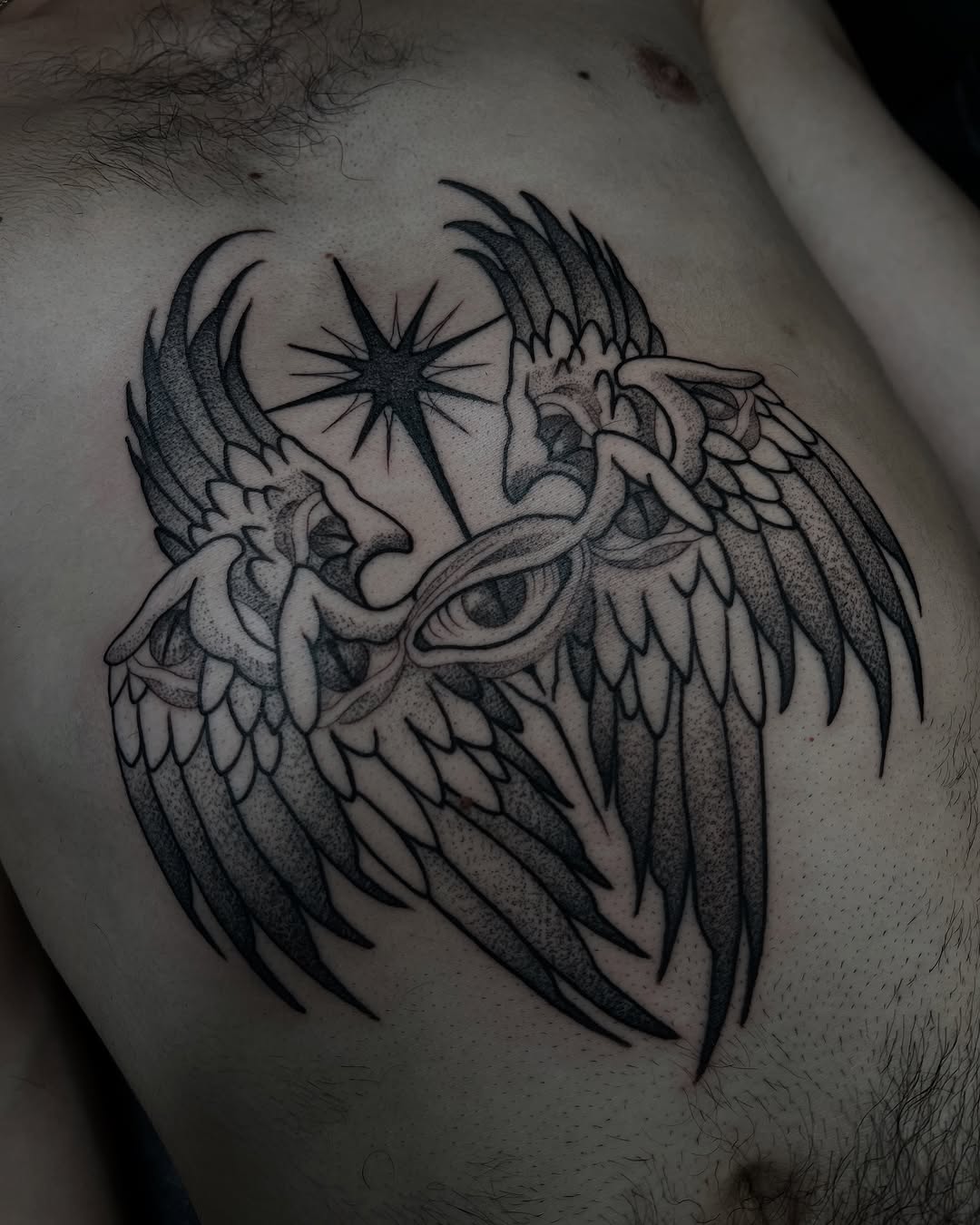 Tattoo by @lordovflies — dotwork, black_and_grey