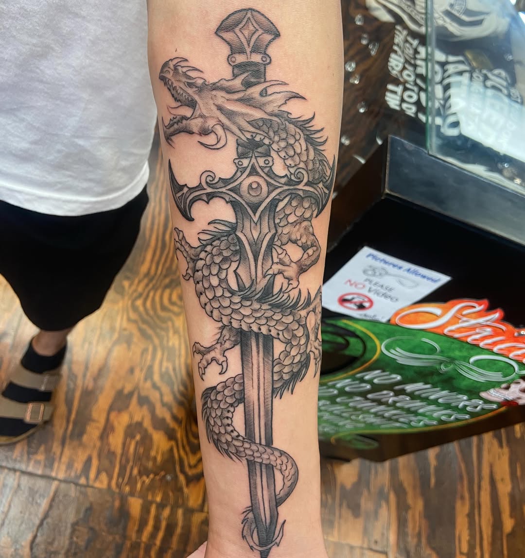 Tattoo by @shearnenator — illustrative, black_and_grey