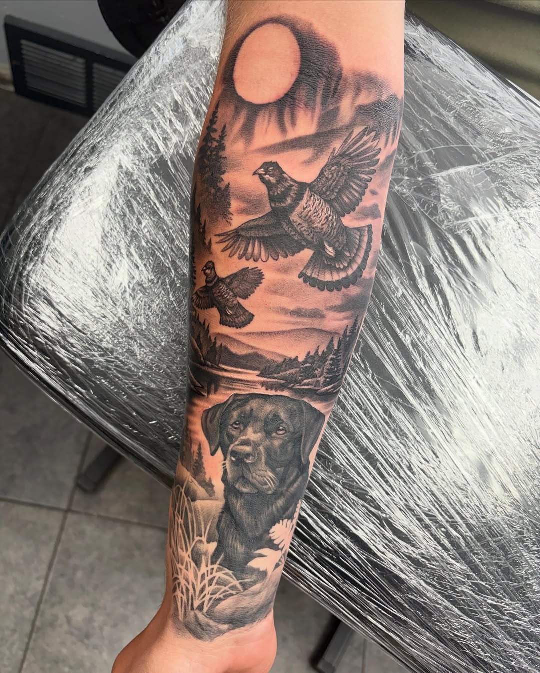 Tattoo by @bradbodenbendertattoos — realism, black_and_grey