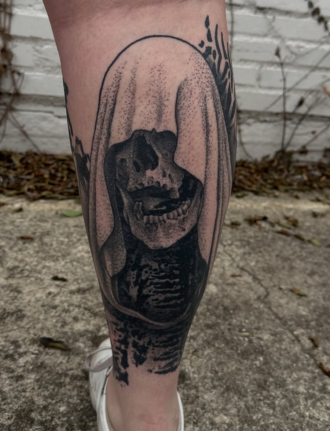 Tattoo by @jon.miller.tattoo — black_and_grey, dotwork