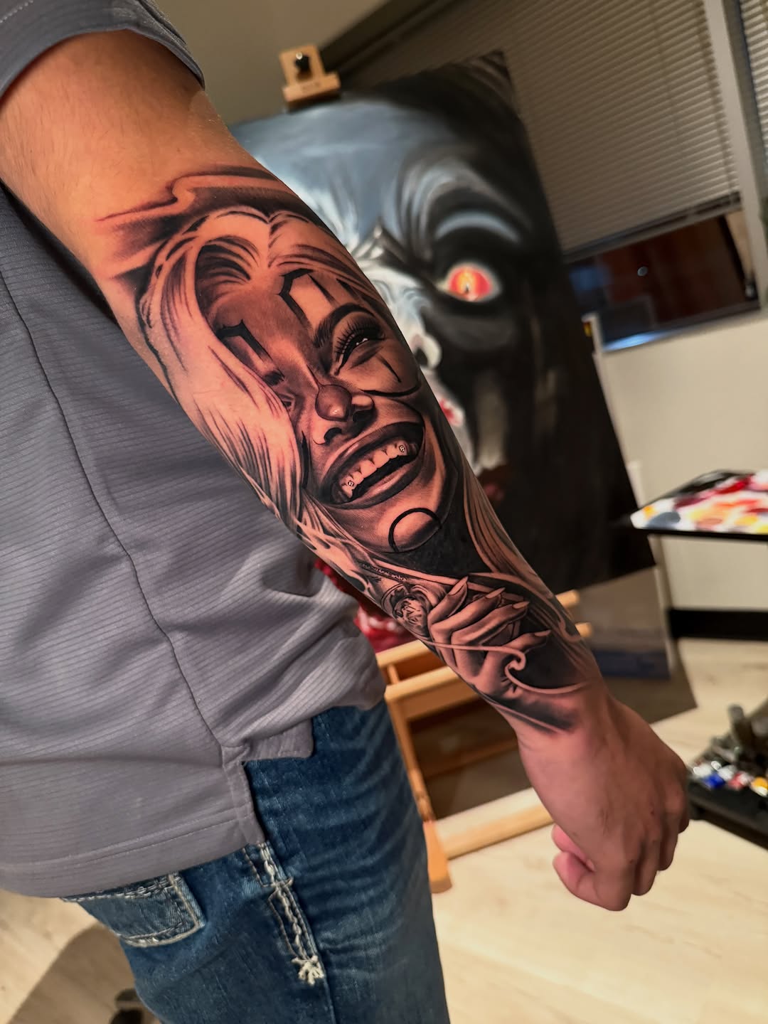 Tattoo by @stainlessneedle — black_and_grey, realism