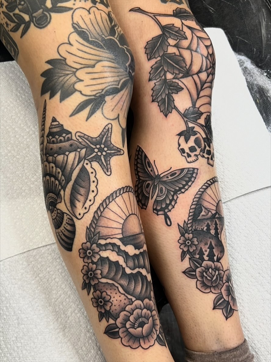 Tattoo by @taylorthetattooer โ american_traditional, black_and_grey