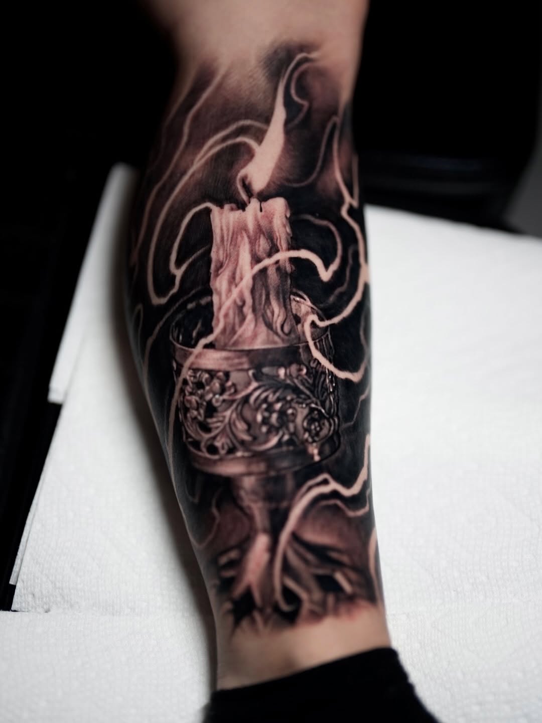 Tattoo by @inkbynico — dark_realism, black_and_grey