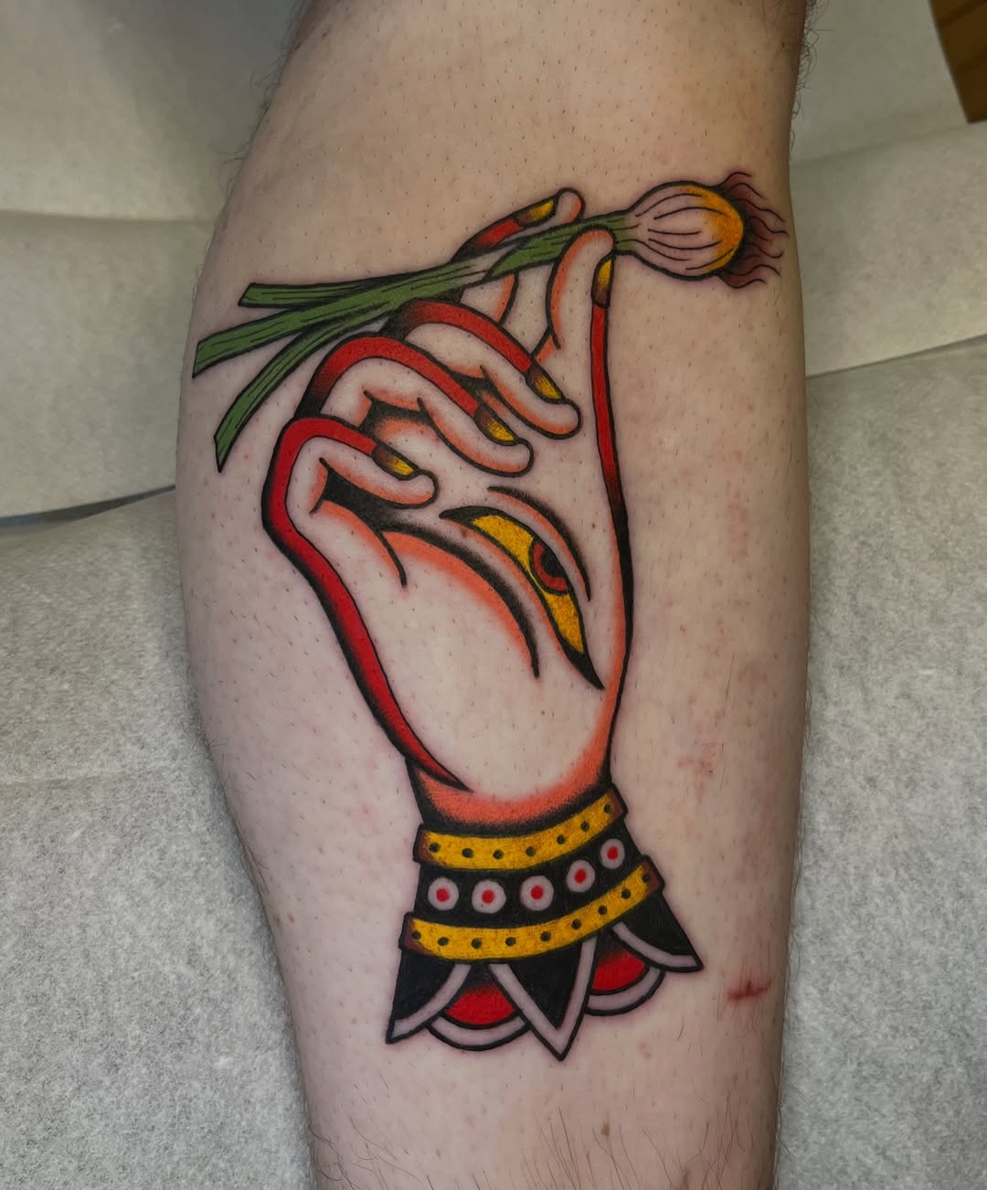 Tattoo by @sly.tri — american_traditional, illustrative