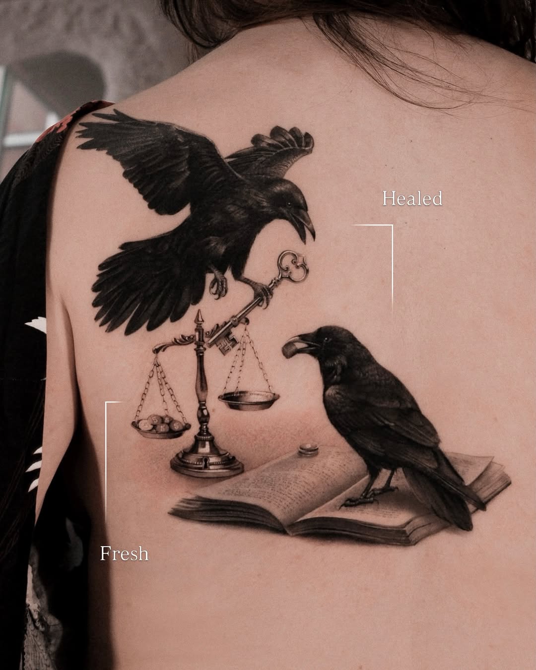 Tattoo by @dionne.tattoo โ realism, black_and_grey