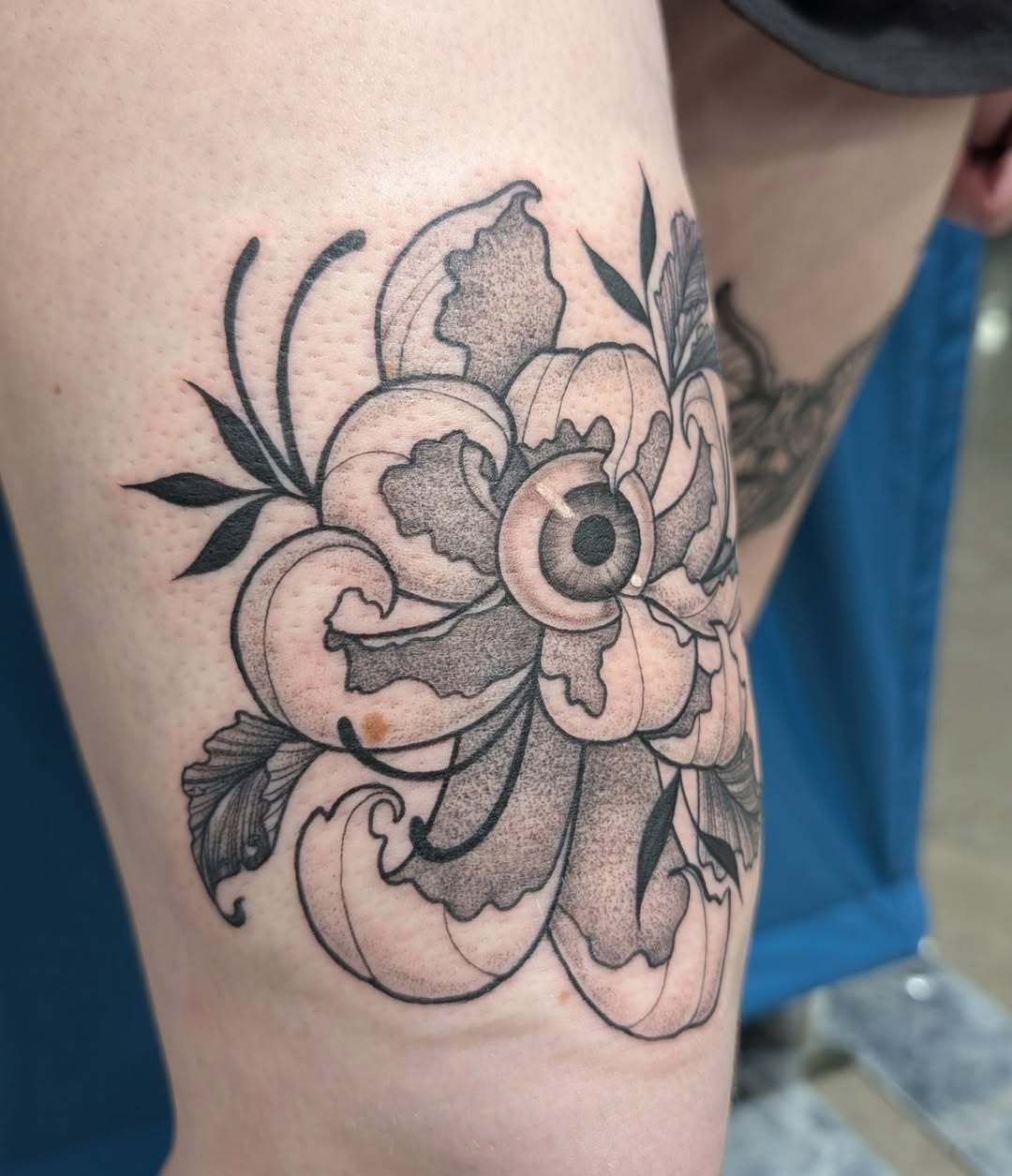 Tattoo by @tattoosbymichaelamay — black_and_grey