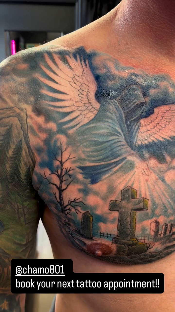 Tattoo by @chamo801 โ realism, black_and_grey