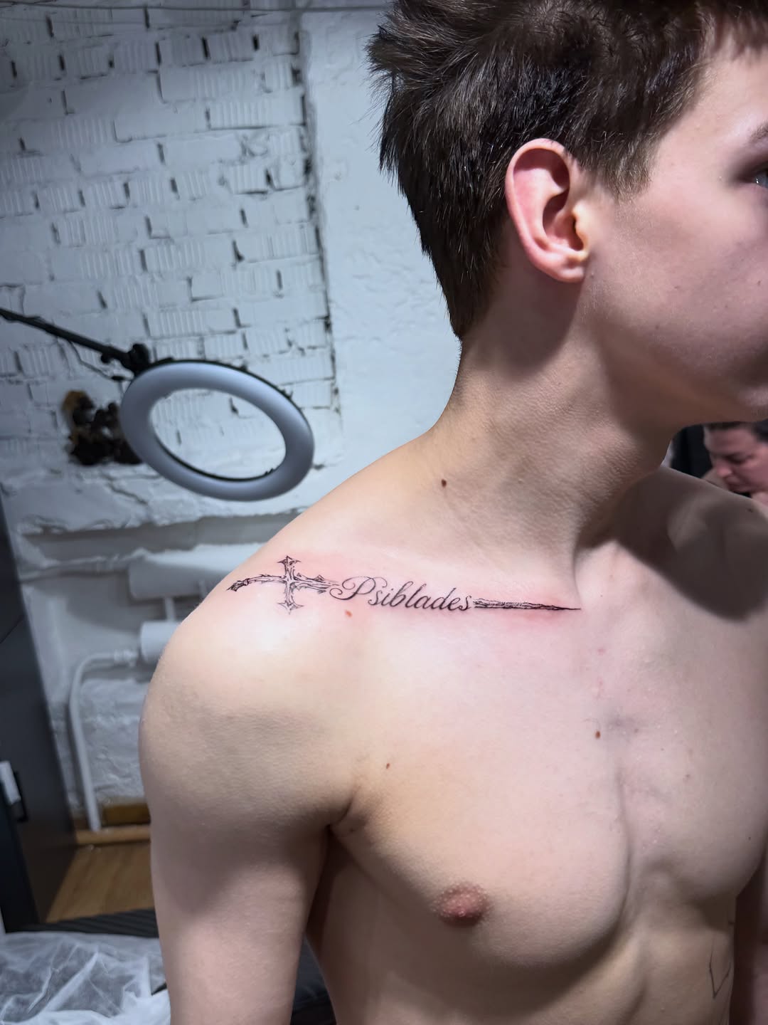 Tattoo by @tattooist_aleksa — lettering_script, fine_line
