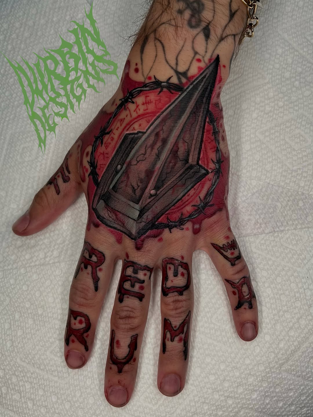Tattoo by @durbin_designs โ black_and_grey, lettering_script