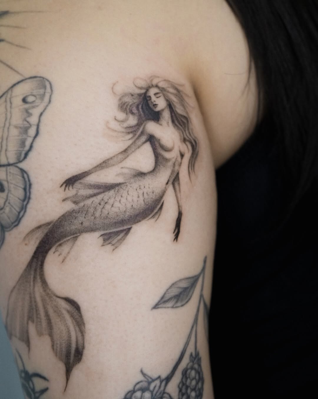 Tattoo by @funch.tattooer — black_and_grey, illustrative