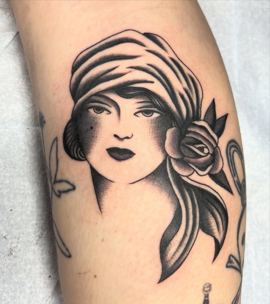Tattoo by @homesicktat2 — black_and_grey, chicano