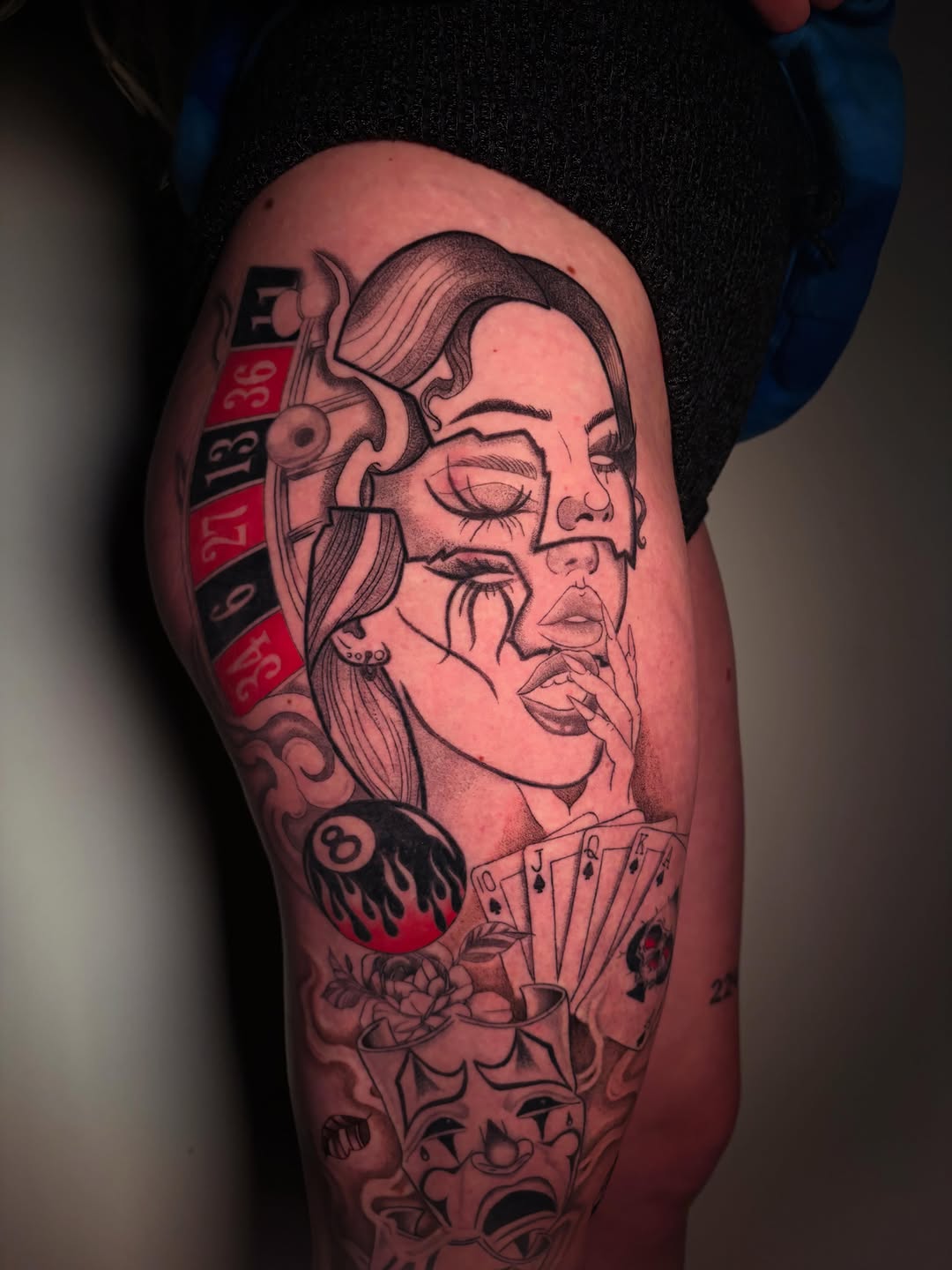 Tattoo by @lifeisajjtattoo_ — chicano, black_and_grey