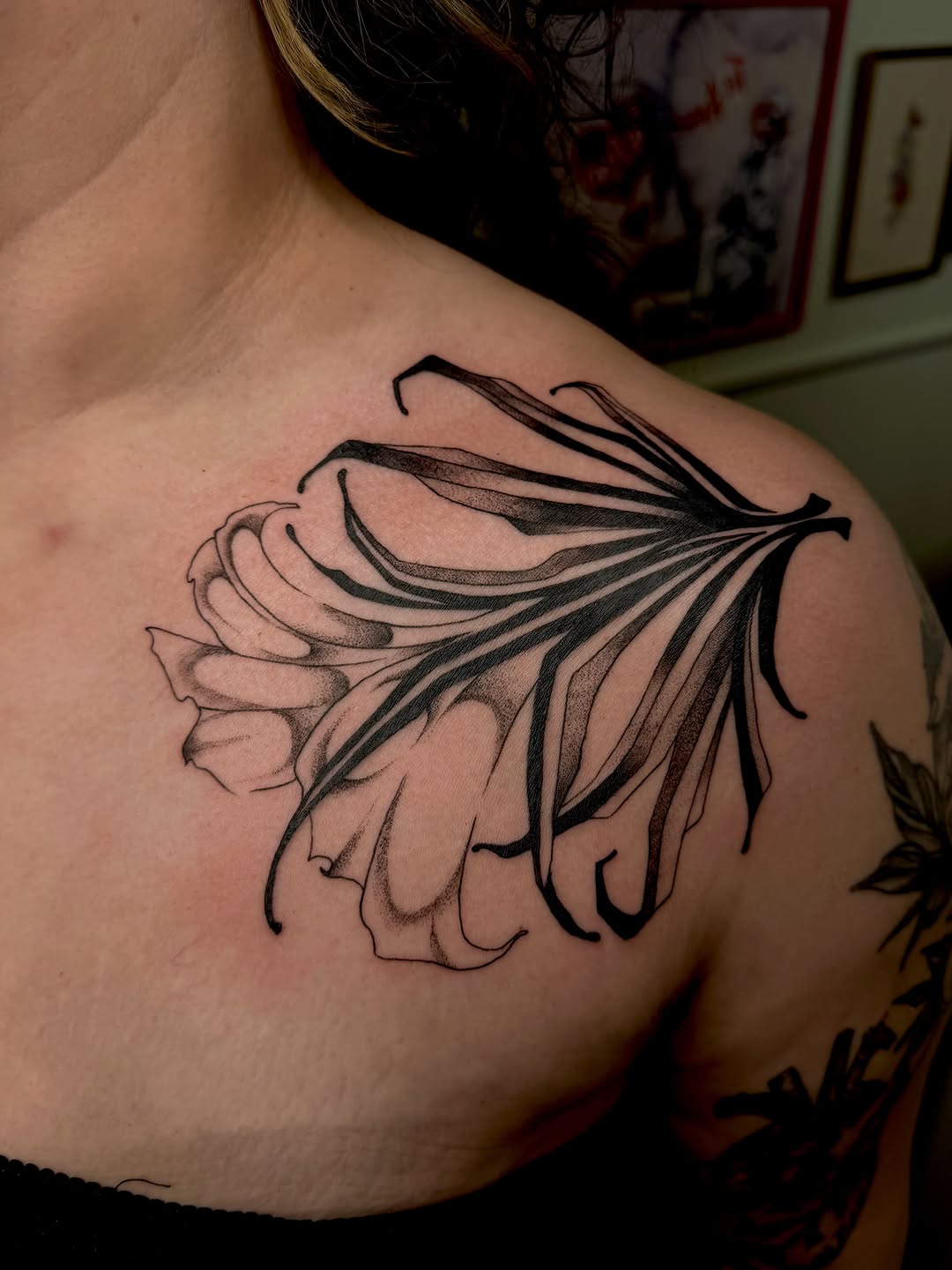 Tattoo by @maisontheprofessional — dotwork, black_and_grey